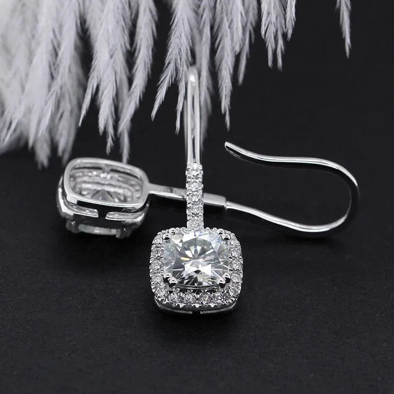 S925 Silver Color Diamond Earring for Women Luxury Blue Sapphire and Ruby Topaz silver Jewelry Gemstone Diamond Stud Earrings