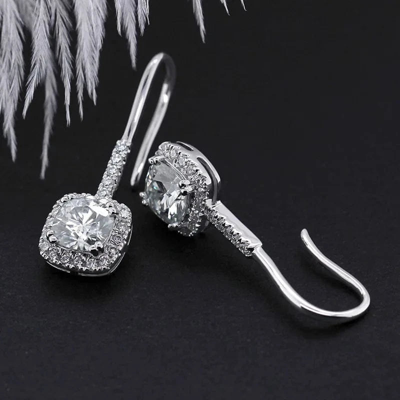 S925 Silver Color Diamond Earring for Women Luxury Blue Sapphire and Ruby Topaz silver Jewelry Gemstone Diamond Stud Earrings
