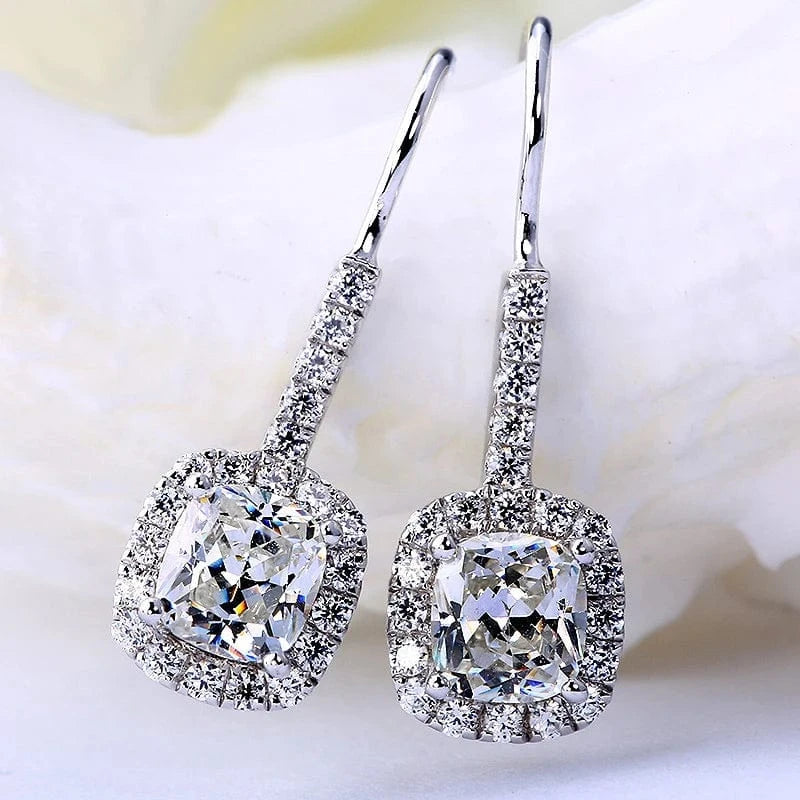 S925 Silver Color Diamond Earring for Women Luxury Blue Sapphire and Ruby Topaz silver Jewelry Gemstone Diamond Stud Earrings