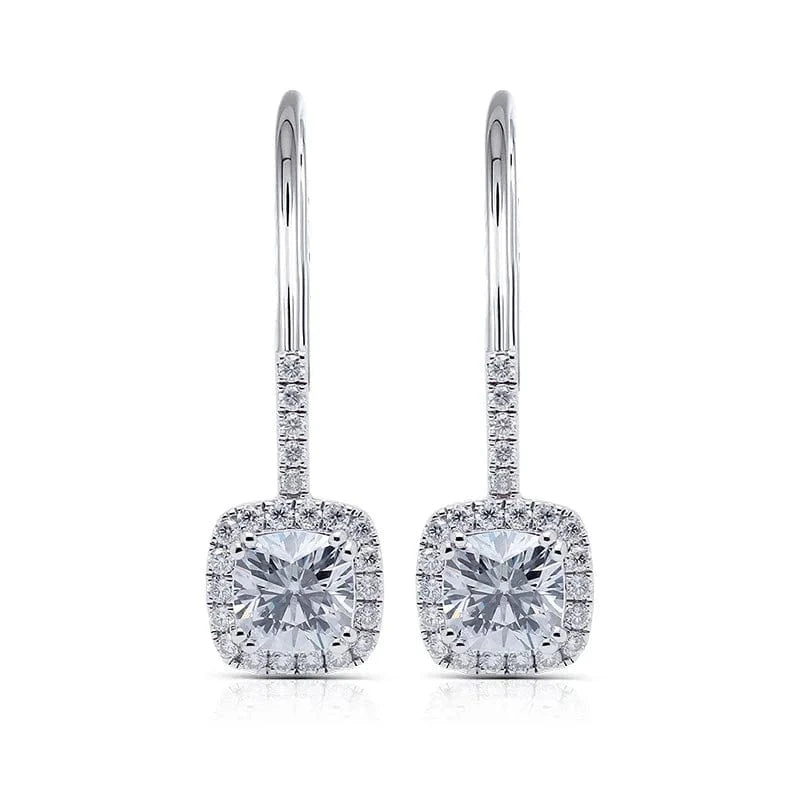 S925 Silver Color Diamond Earring for Women Luxury Blue Sapphire and Ruby Topaz silver Jewelry Gemstone Diamond Stud Earrings