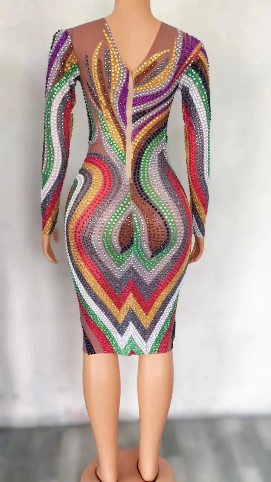 Saias Femininas See Through Mesh Colorful Rhinestone Birthday Wedding Party Dress Plus Size Women Banquet Prom Evening Dresses