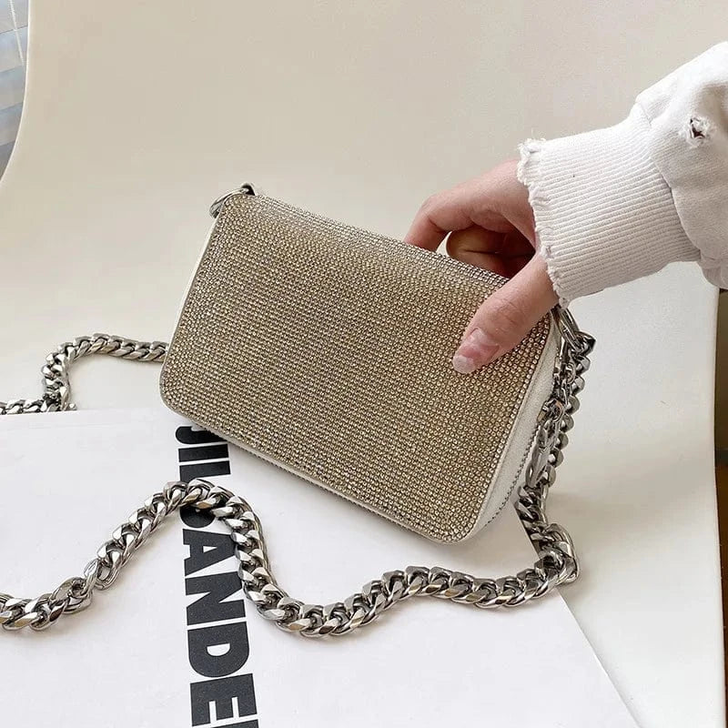Sale high fashion Wedding Party Shoulder shoulder handbag Bling Luxury Saddle Bag women lady Rhinestone handbag