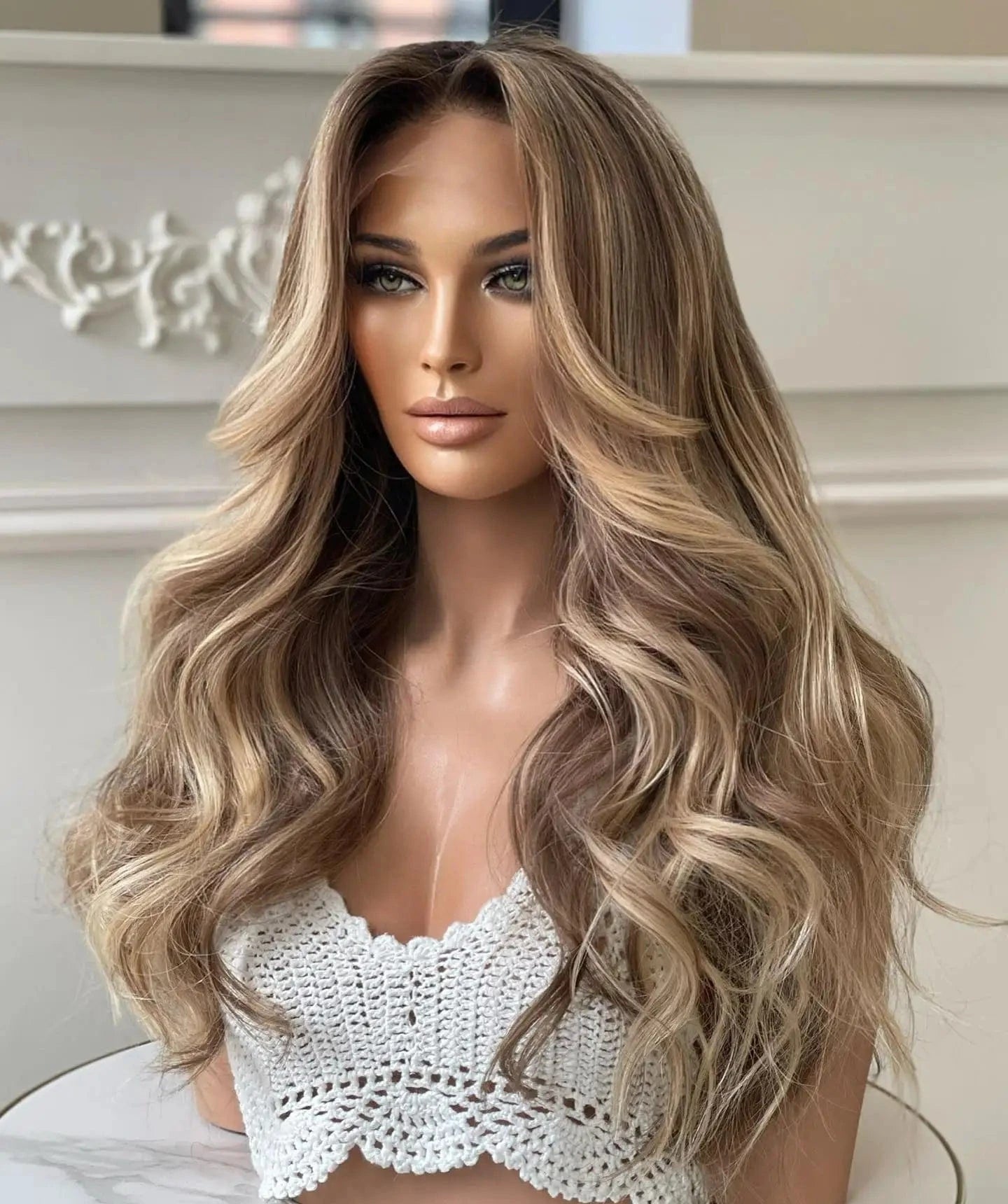 Salon Level 613 Blonde 27 Color Loose Wave Bleached Invisible Knots Virgin Russian Cuticle Aligned Hair HD Lace Front Wigs