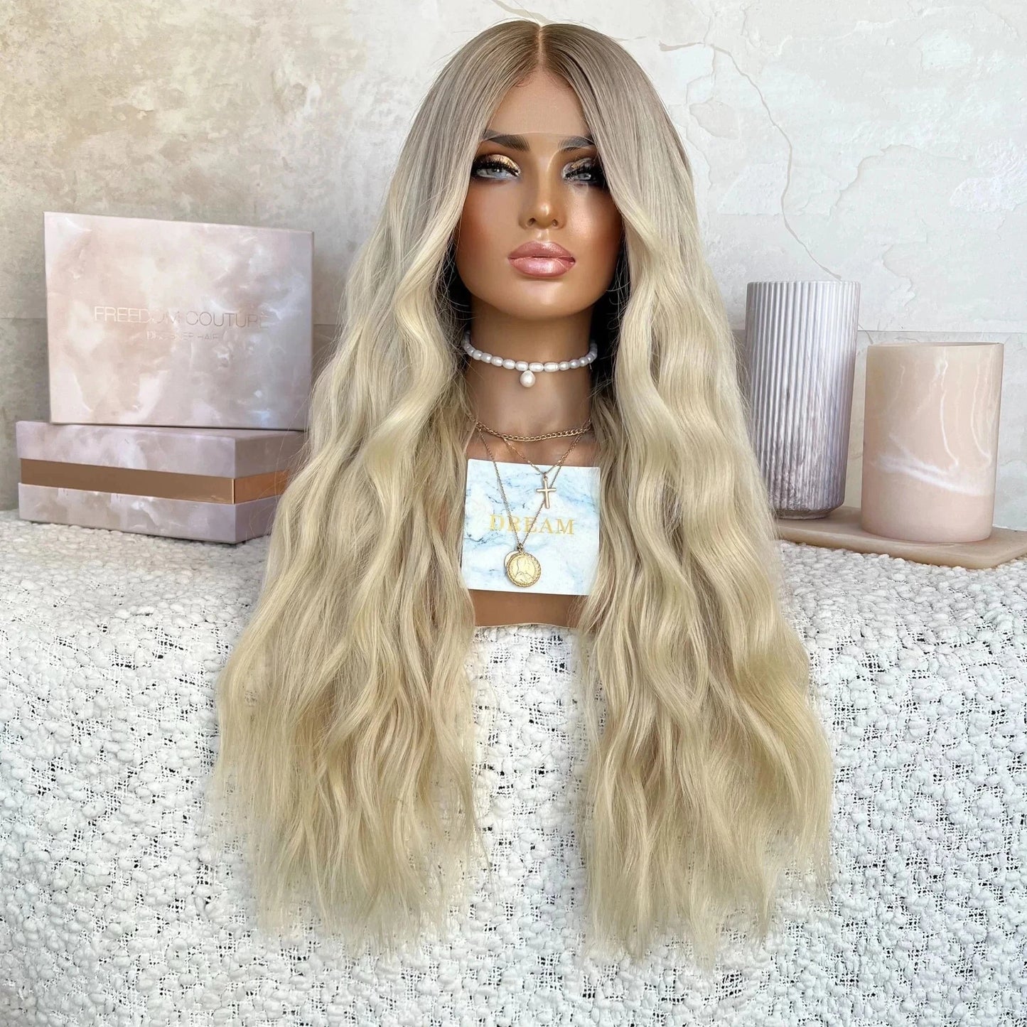 Salon Level 613 Blonde 27 Color Loose Wave Bleached Invisible Knots Virgin Russian Cuticle Aligned Hair HD Lace Front Wigs