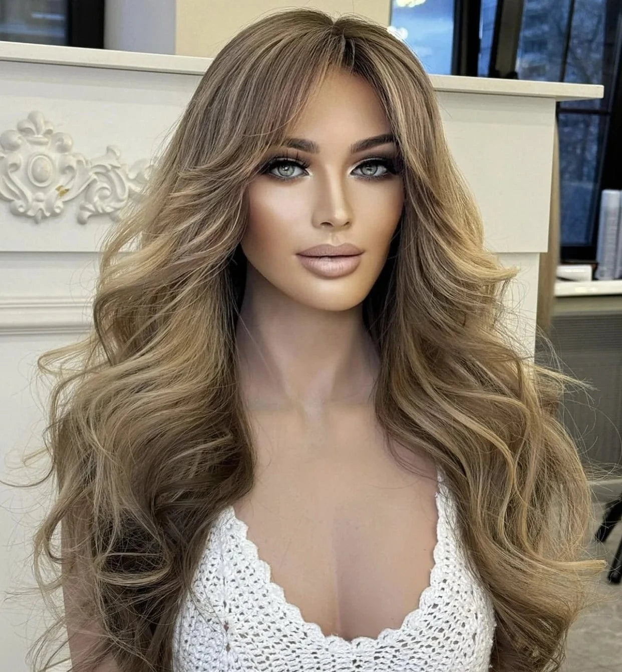 Salon Level 613 Blonde 27 Color Loose Wave Bleached Invisible Knots Virgin Russian Cuticle Aligned Hair HD Lace Front Wigs