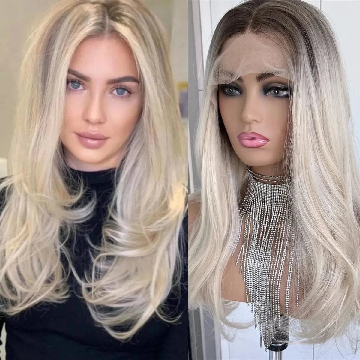 Salon Level 613 Blonde 27 Color Loose Wave Bleached Invisible Knots Virgin Russian Cuticle Aligned Hair HD Lace Front Wigs