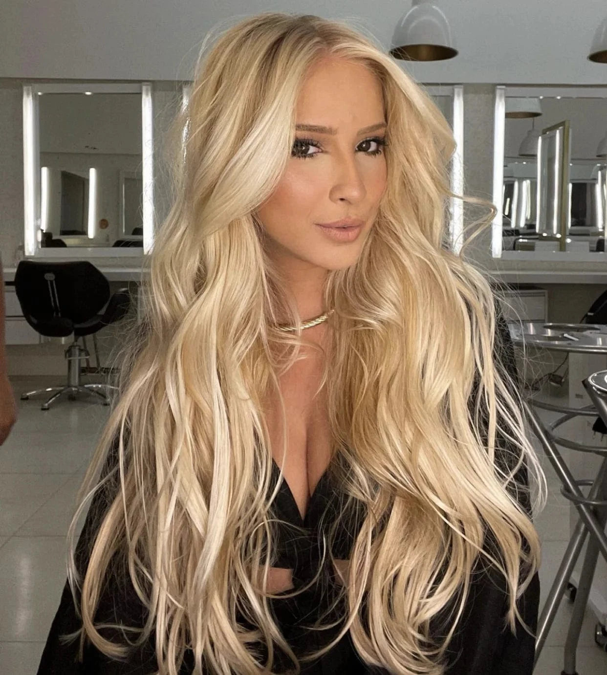 Salon Level 613 Blonde 27 Color Loose Wave Bleached Invisible Knots Virgin Russian Cuticle Aligned Hair HD Lace Front Wigs
