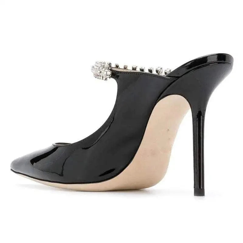 Sandales A Talons Hauts Design Fashion Elegant Ladies Sexy Rhinestone Dress Shoes Women Pointy Toe Stiletto High Heeled Sandals