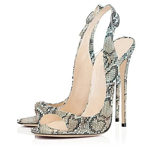 Sandales Femme Talon Haut Fashion Trendy Ladies Dress Heels Shoes Women Sexy Peep Toe Slingback Pumps Stiletto Heeled Sandals