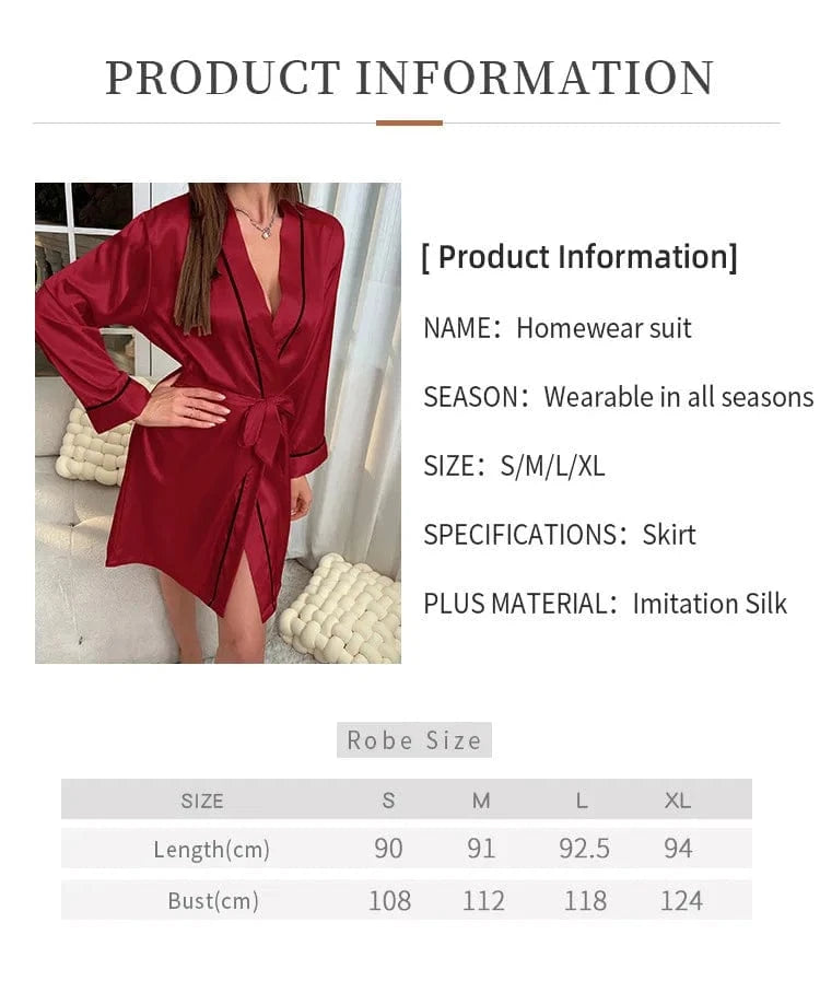 Satin Robe Valentines Lingerie for Women Kimono Bathrobe Short Ruffle Belted V Nec Robes Bridesmaids Sleepwear 2024