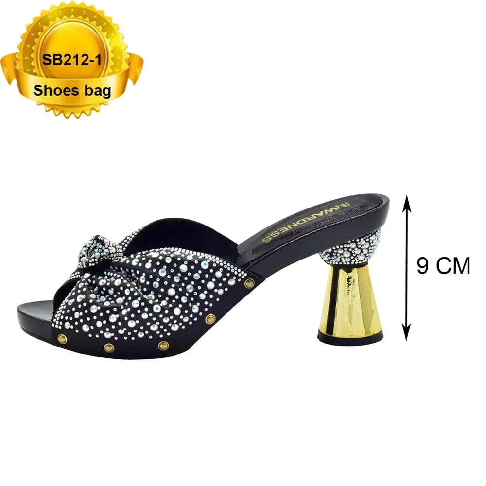 SB212 Party Rhinestone Women Clutches and Evening Bags Sandals Purple Shoes and Bag Set for wedding