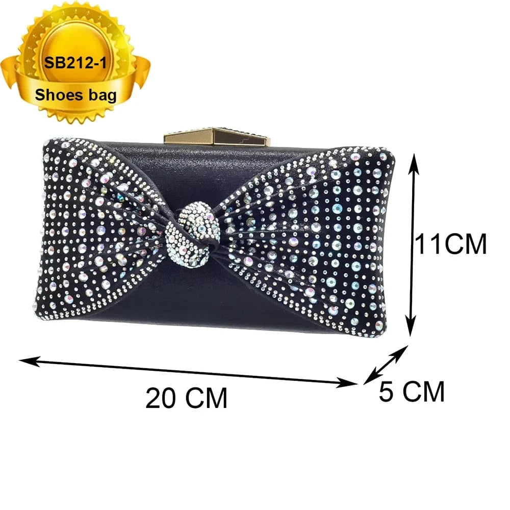SB212 Party Rhinestone Women Clutches and Evening Bags Sandals Purple Shoes and Bag Set for wedding