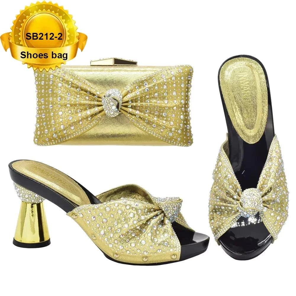 SB212 Party Rhinestone Women Clutches and Evening Bags Sandals Purple Shoes and Bag Set for wedding