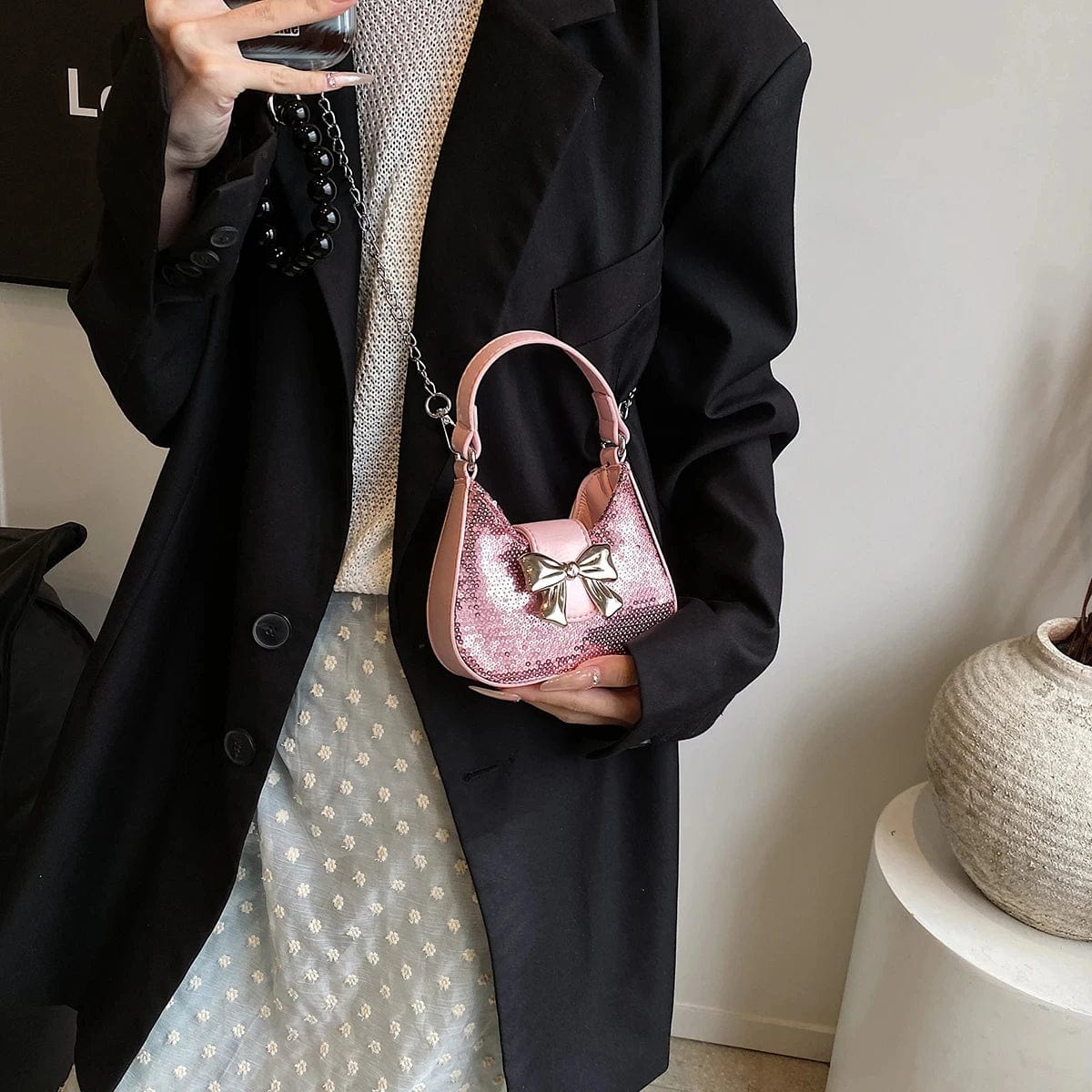 Sequin Crossbody Bags for Women 2024 Luxury Designer Trend Chain Shoulder Women's Mini Bags