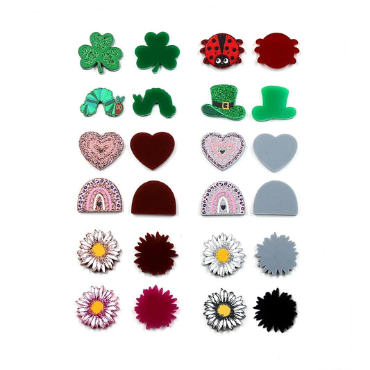 (Set of 10) PRS045AC1853 Cute Daisy Findings Laser Cut Acrylic Jewelry Making Handmade DIY accessories