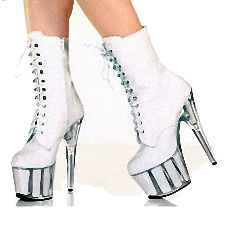 sexy ankle boots  women's sequined vamp high heels 17 cm stiletto heels pole dancing party stage performance boots