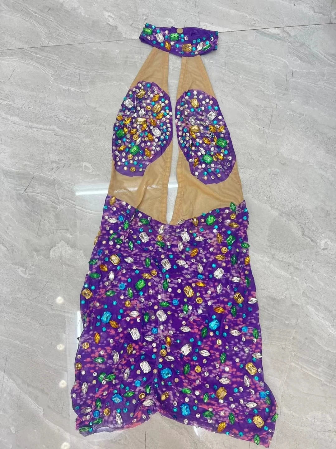 Sexy Cut Out Birthday Sequin Crystal Cocktail Dress Stripper Dancewear Backless Mini Night Club Dress Women Bodycon Party Dress