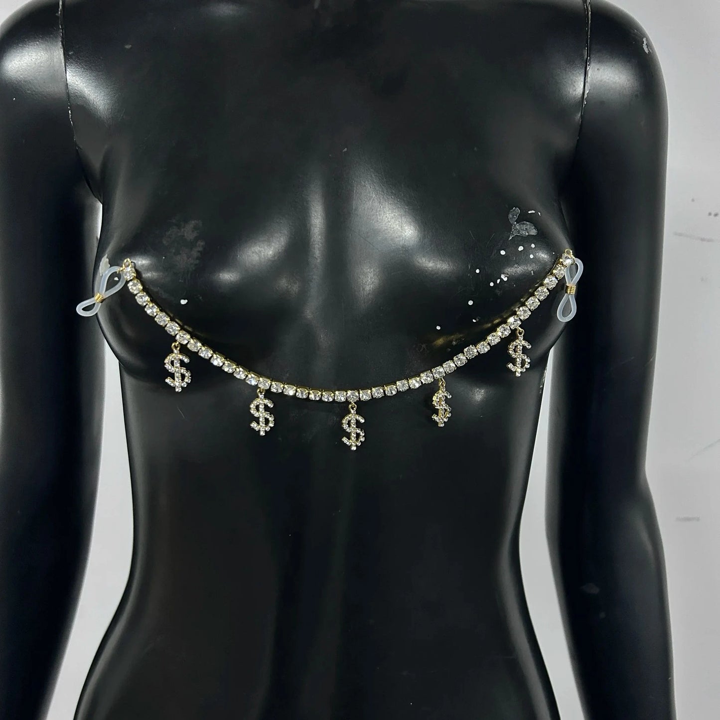 Sexy Double Layer Drop Dollar Rhinestone Nipple Chain Jewelry For Women Girls Nightclub Party Crystal Body Chain Hot Sale