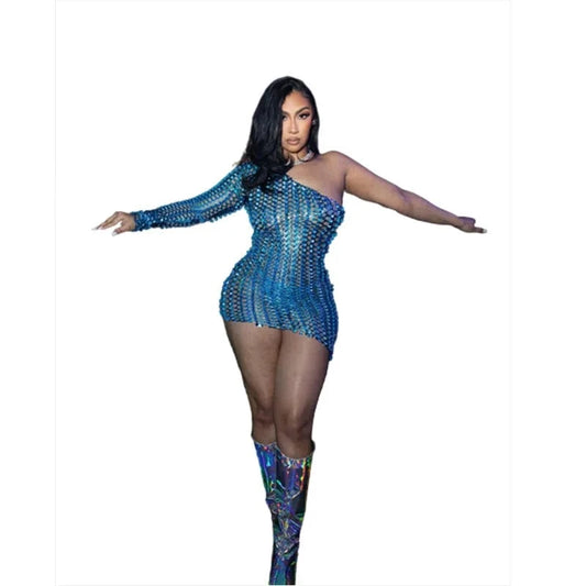 Sexy Dresses with Hole Solid Bodycon Women Clothing 2023 Spring Ladies Sloping Shoulders Casual Women Dresses