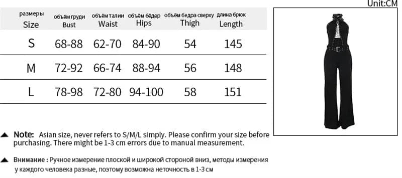 Sexy Halter Backless Black Jumpsuit Woman Elegant Sleeveless Lace-up Hollow Out Bandage One Pieces Romper Night Club Outfit
