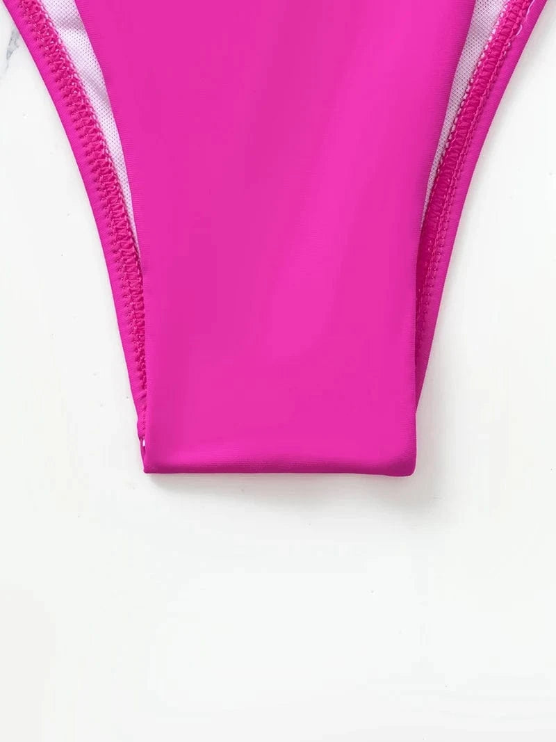 Sexy High Cut Swimwear Women One Piece Swimsuit Bandage Bathing Suit One Shoulder Monokini Belt Bathing Suit 2024
