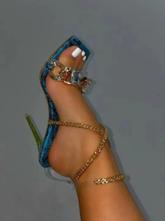 Sexy high heels rhinestone lace-up shoes plus size shoes women's sandals with sri lankan price women's dress sandals size 13