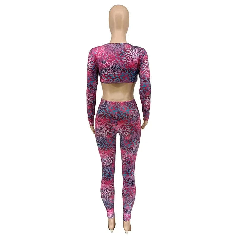 Sexy Hollow Out Rompers Womens Jumpsuit Long Sleeve Snakeskin Printed Club Wear Skinny Slim Party Jumpsuits Bodycon Overalls