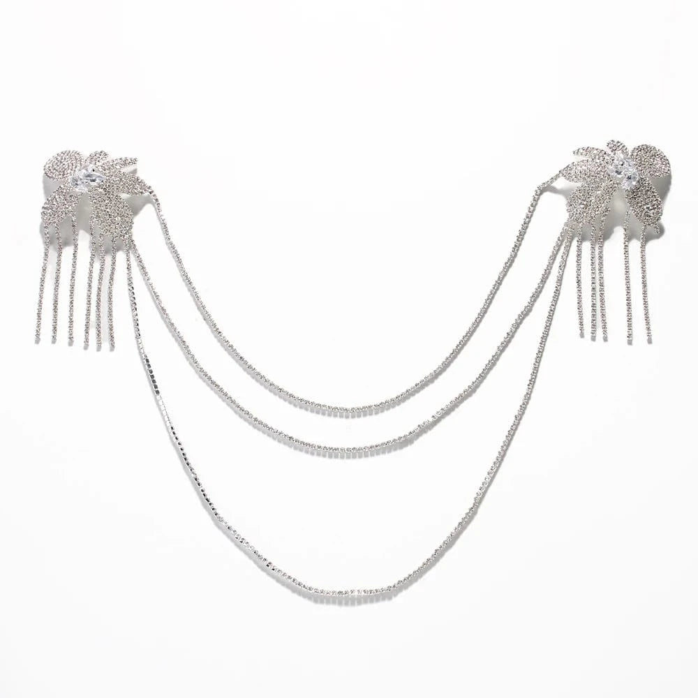 Sexy Irregular Tassel Flower Rhinestone Bra Chain Body Jewelry For Women Bikini Party Chest Body Chain Wholesale