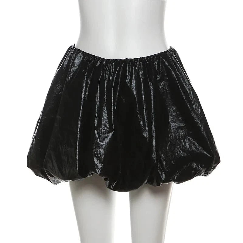 Sexy Long Sleeve Zip Crop Jacket & Mini Puffy Skirt