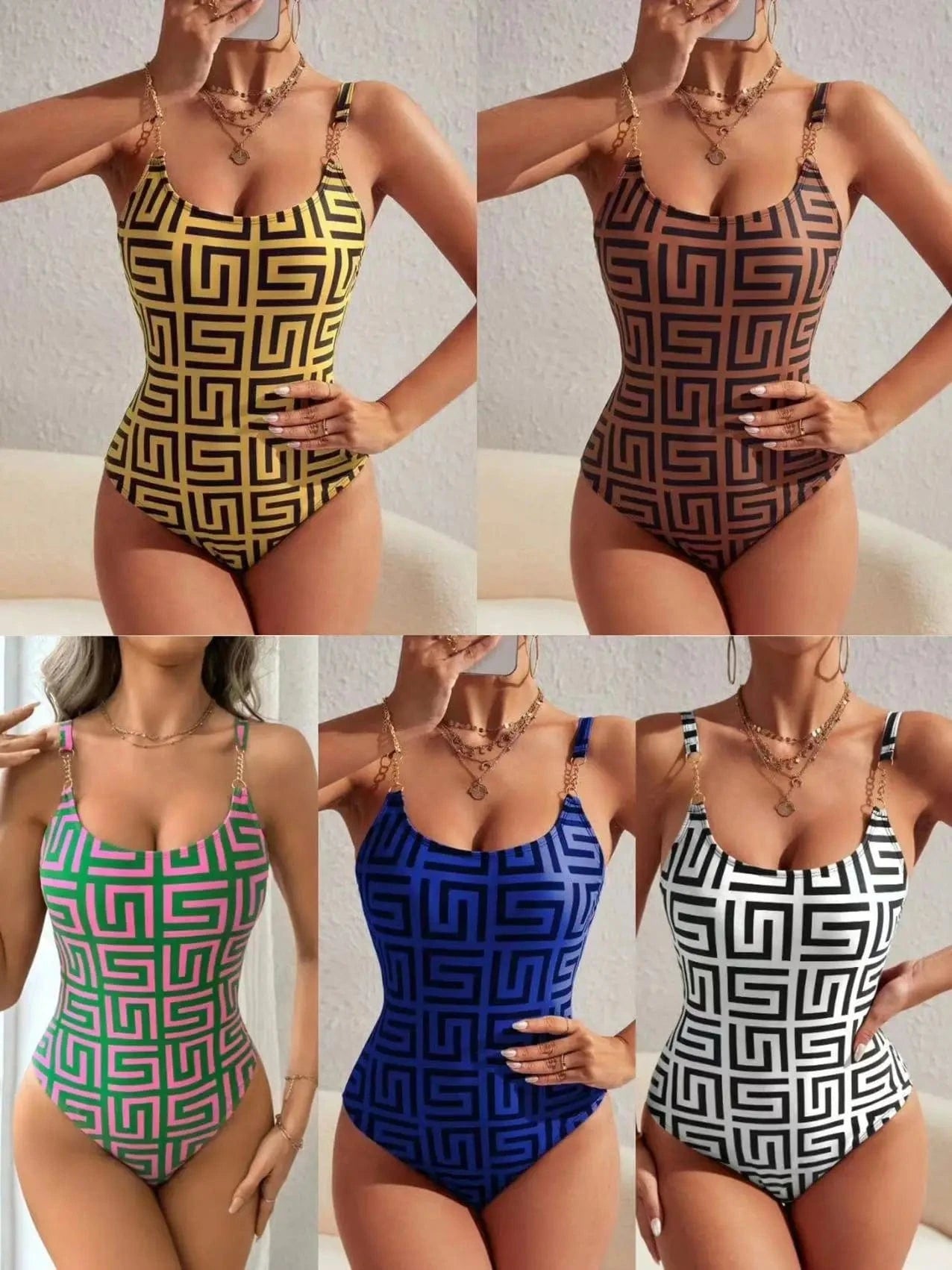 Sexy Retro Print Swimwear Female One Piece Swimsuit Closed Push up Women Swimming Bathing Suits Bodysuit Beach Pool Bather 2024
