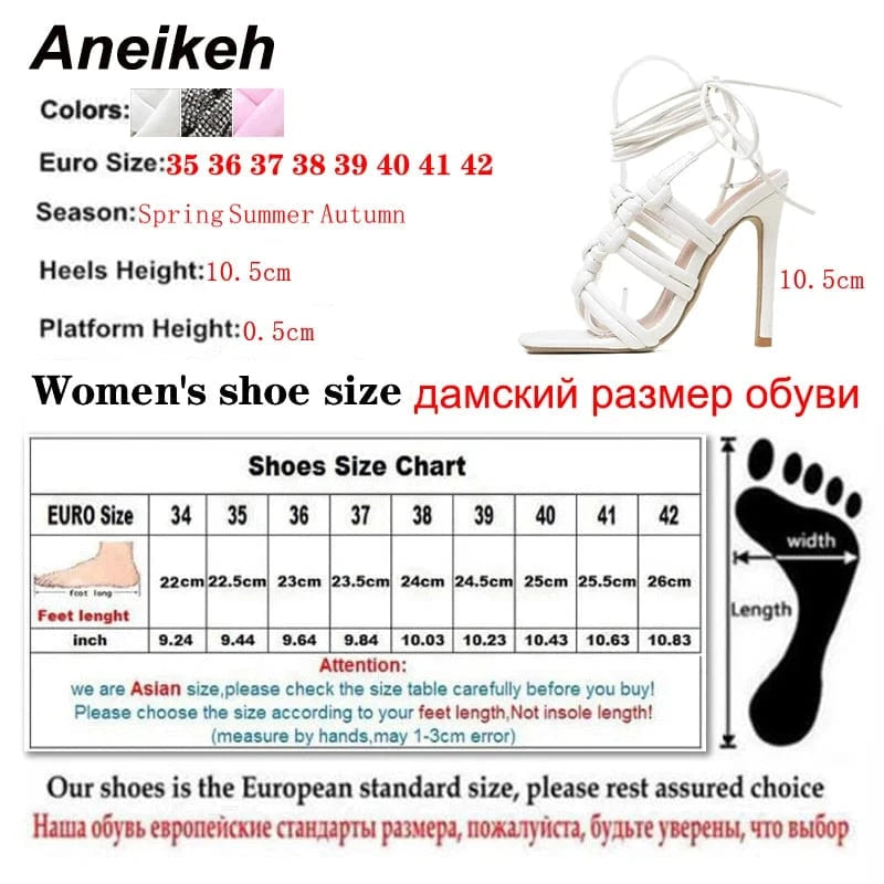 Sexy Rhinestone Hollow out Cross-tied 2023 Rome High Heels Sandals Gladiator Party Dress Pumps Shoes Black 35-42 Women Sandals