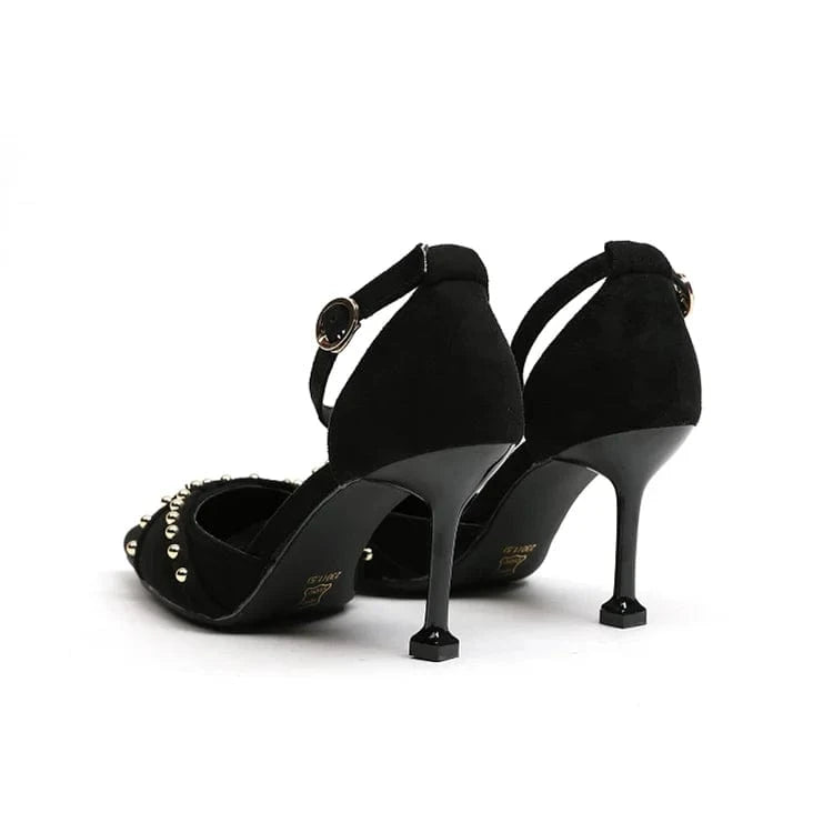 Sexy rivet with new sharp toe and thin heel heels