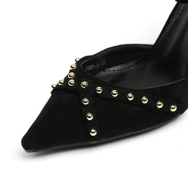 Sexy rivet with new sharp toe and thin heel heels