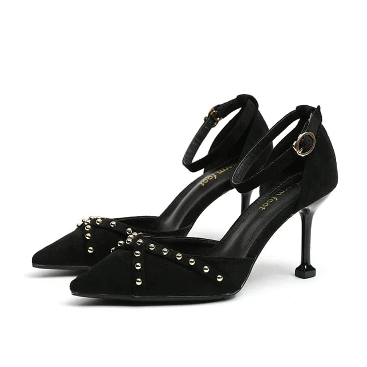 Sexy rivet with new sharp toe and thin heel heels