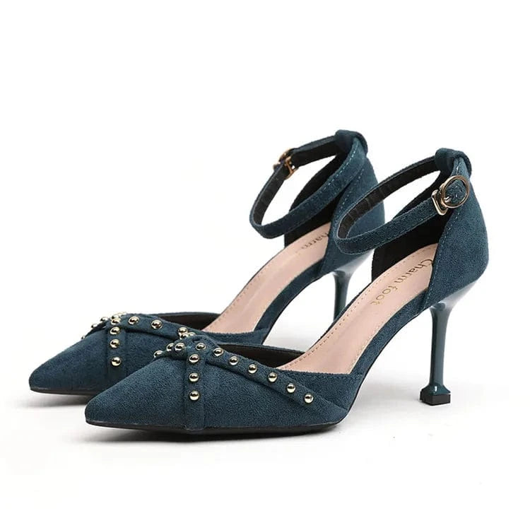 Sexy rivet with new sharp toe and thin heel heels