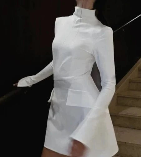 Sexy Round Scoop Neck Bodycon Dress for Women Elegant Casual Dress 2024