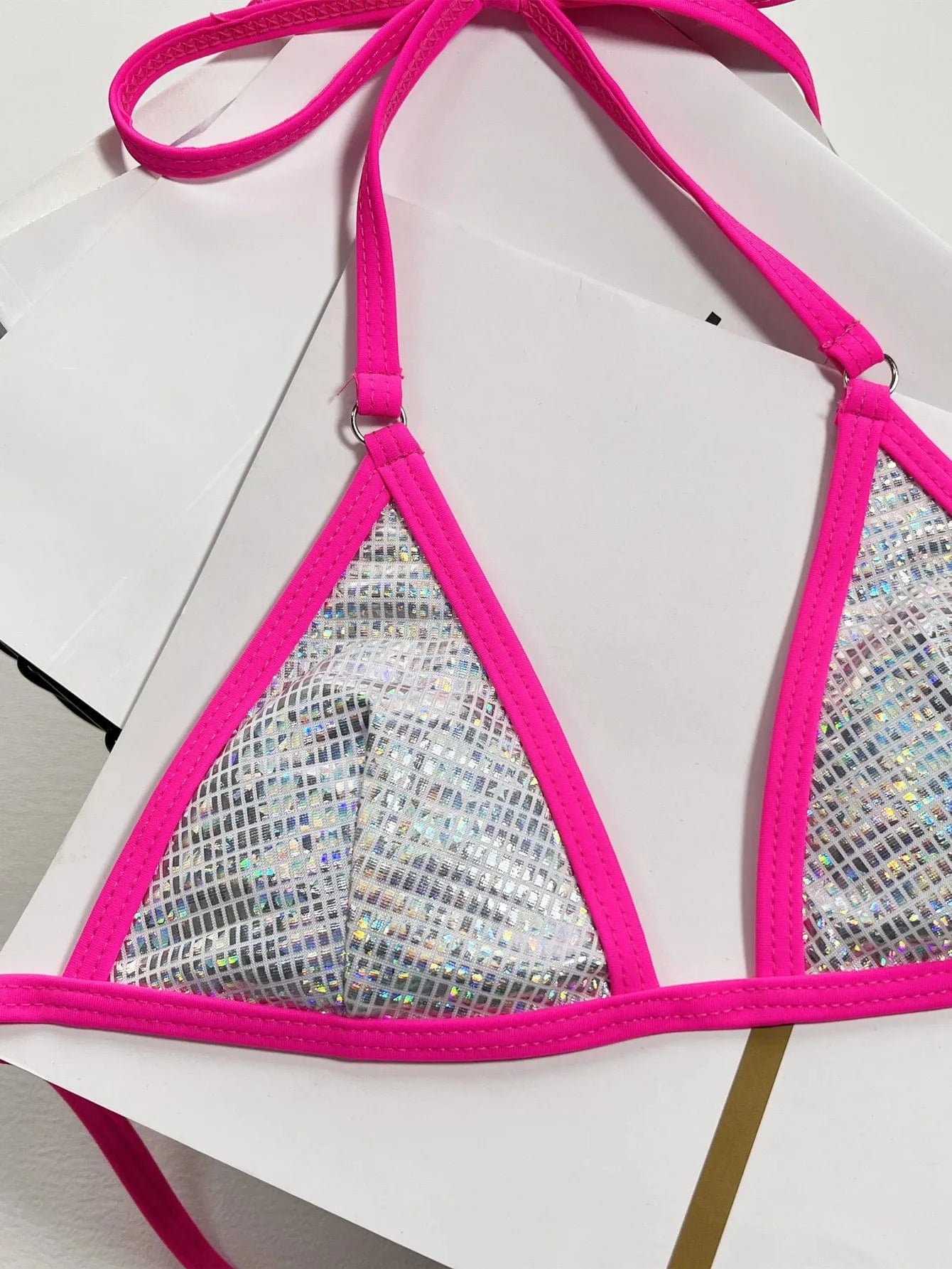 Sexy Shiny Sequins Micro Mini Swimwear Set Thong Bikinis Women Two-pieces Swimsuit Female Bather Bathing Suit Swim 2024 NWT