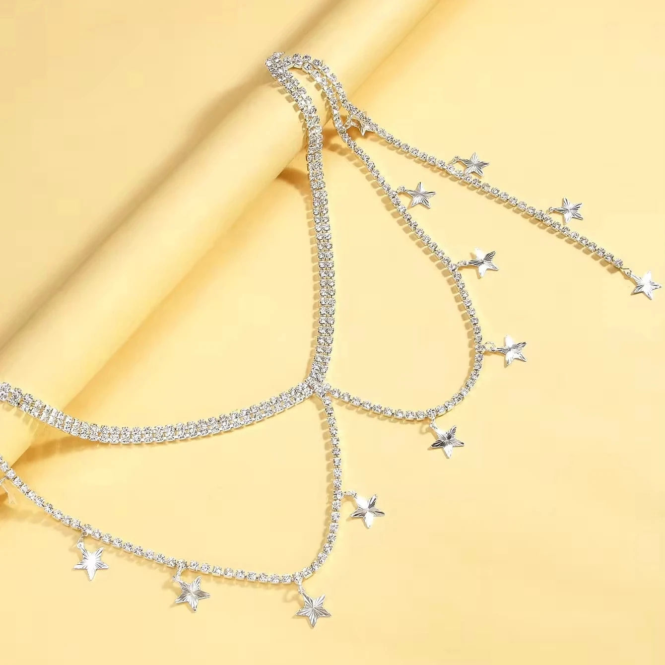 Sexy Simple Star Design Full Rhinestone Waist Chain Jewelry For Women Girls Bikini Party Belt Body Chain Accessories