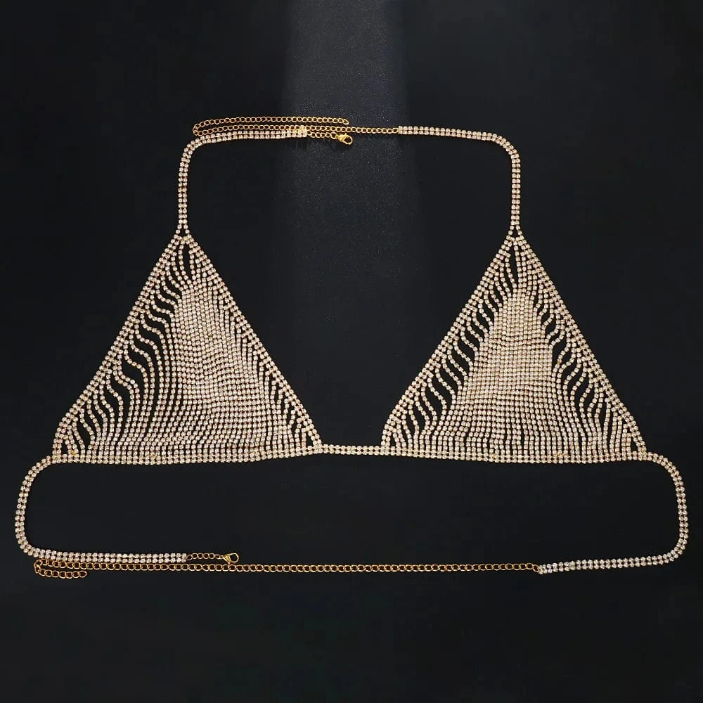 Sexy Women Body Jewelry Accessories Unique Design Body Chain Sexy Accessories Rhinestone Bra Jewelry
