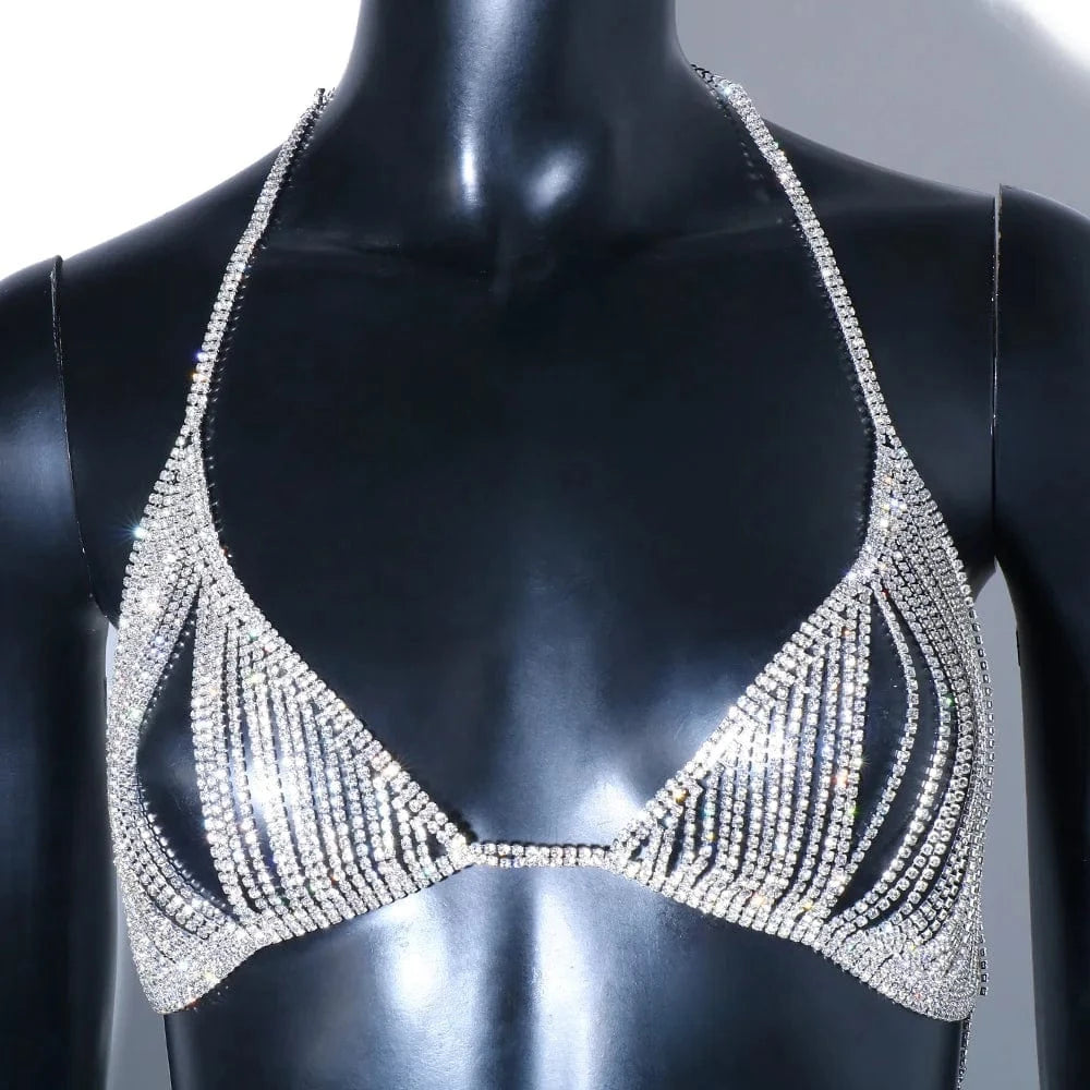 Sexy Women Body Jewelry Accessories Unique Design Body Chain Sexy Accessories Rhinestone Bra Jewelry