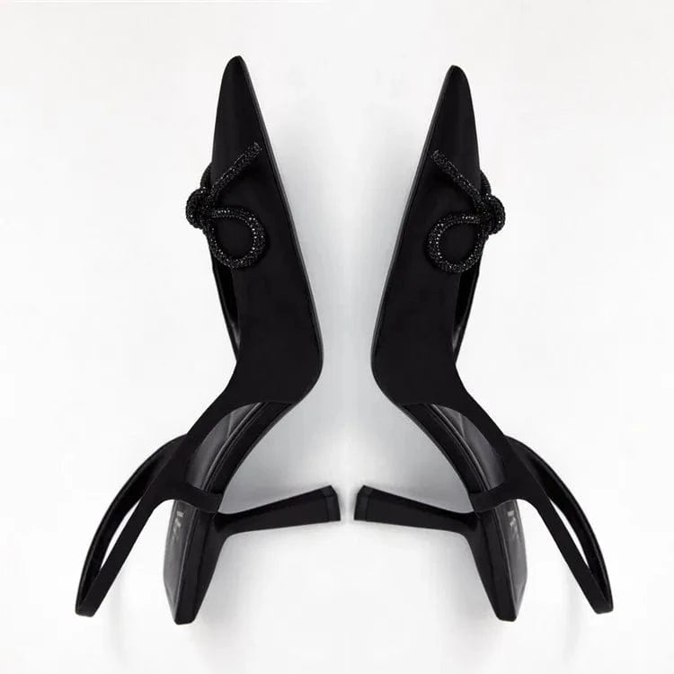 sh10733a Drop shipping high-heeled sandals black color heels with bowknot 2024