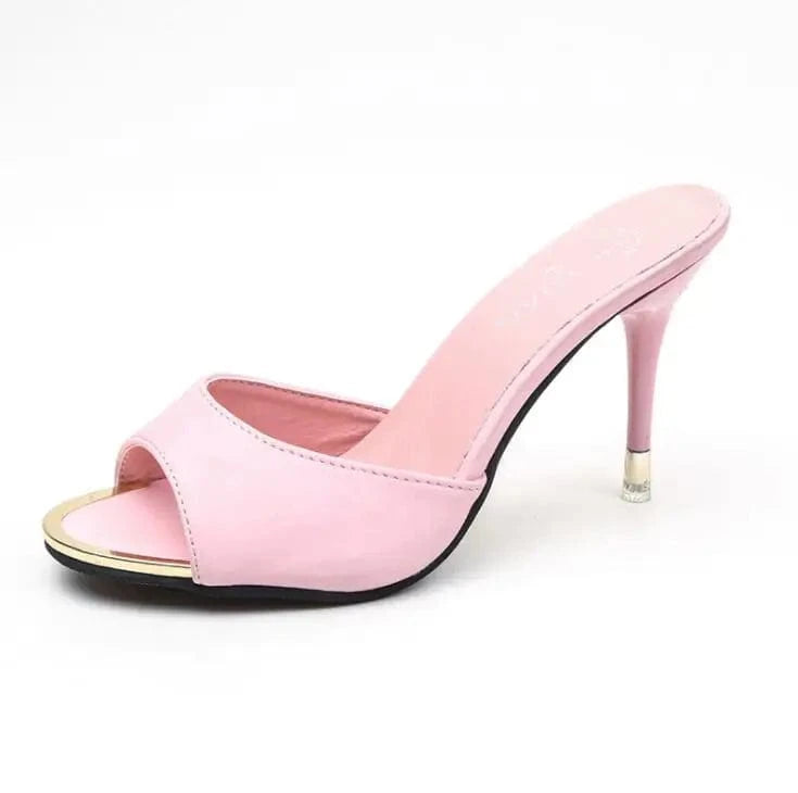 sh11004a Light green color summer women slippers and sandals sexy thin heel slippers for women