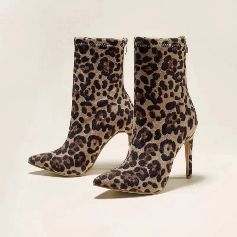 sh11398a Winter 2023 ladies boots shoes high heels leopard boots for woman
