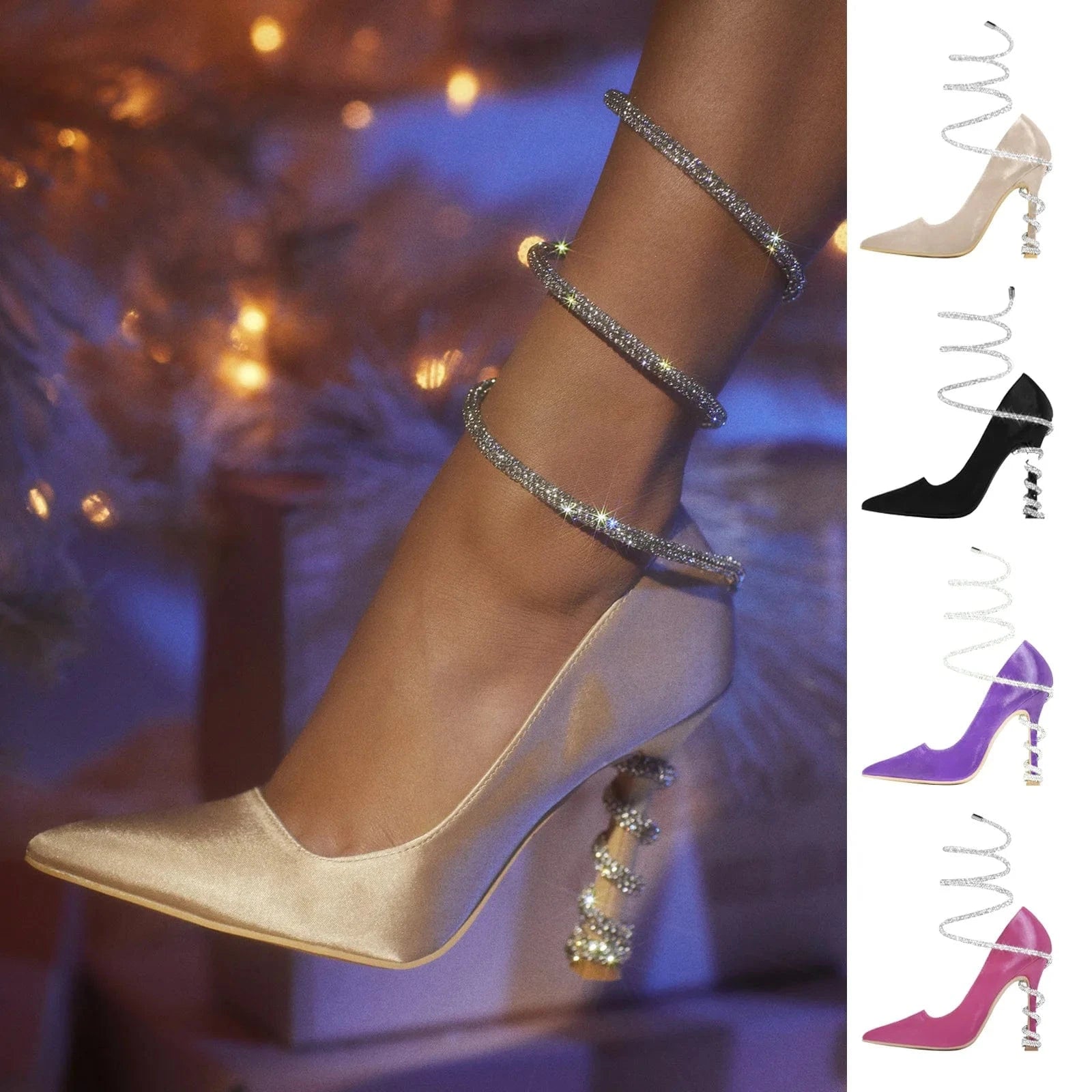 sh11578a Sequined purple heels chaussures femme 42 tendance 2023