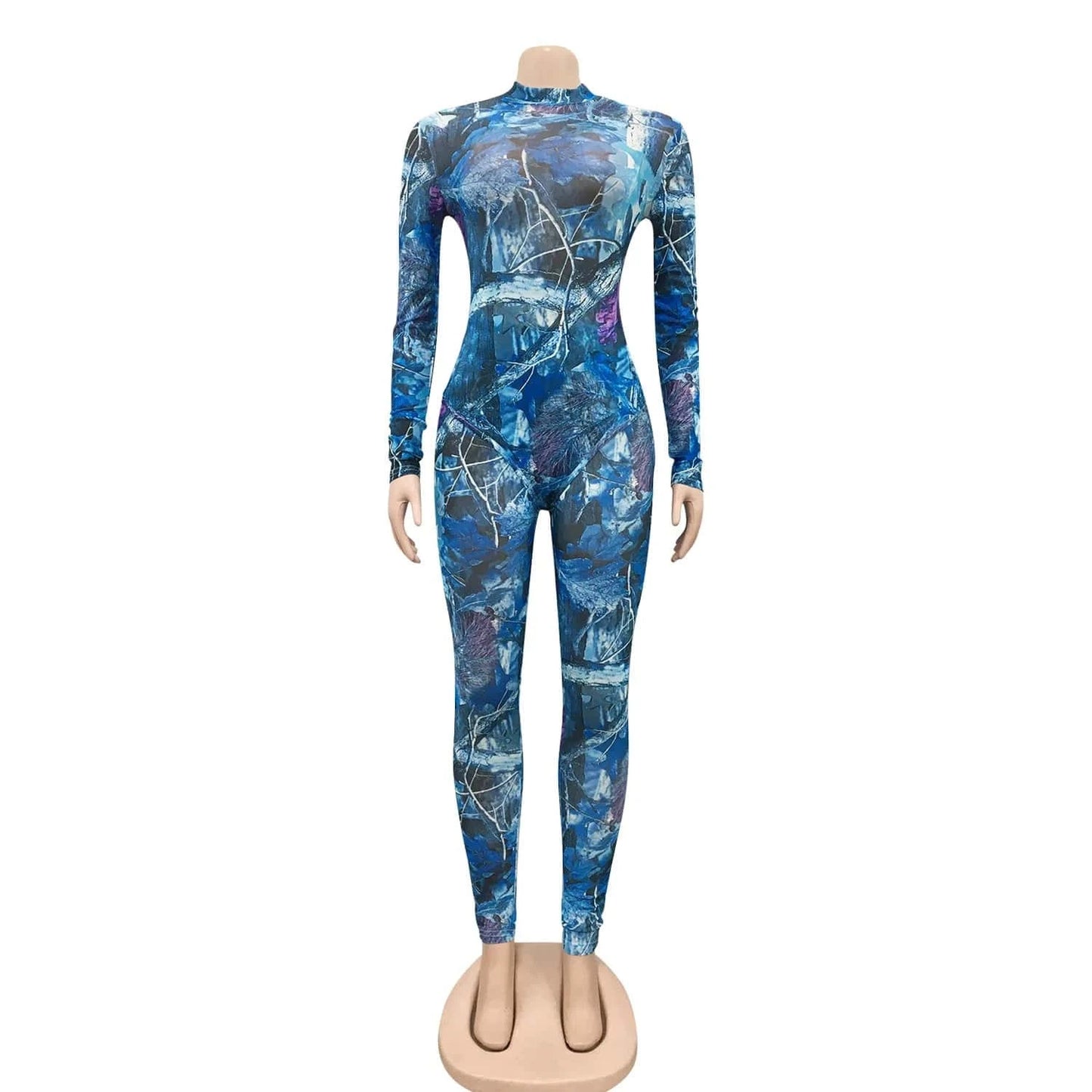 Sheer Mesh See Through Pattern Print 2 Piece Set for Women Long Sleeve Bandage Bodysuits Skinny Legging Sweat Suit Outfits