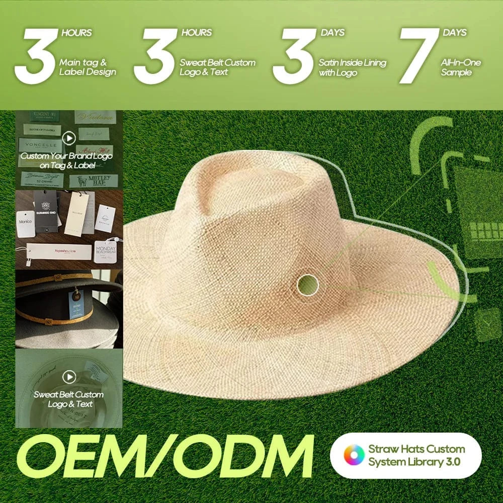 Shinehats OEM Custom Logo Wholesale Wide Brim Fedora Panama Summer Hat Sombrero Chapeau Women Cowboy Sun Beach Straw Hats