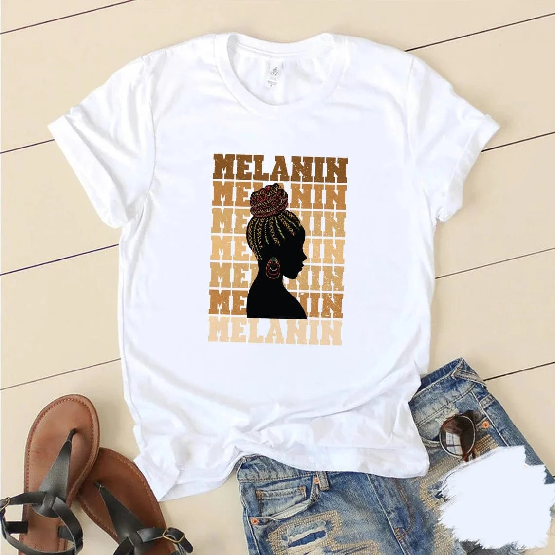 shirts/ tops 3 XL / White-T24-552726 Black Queen Graphic Plus Size Tee Shirt