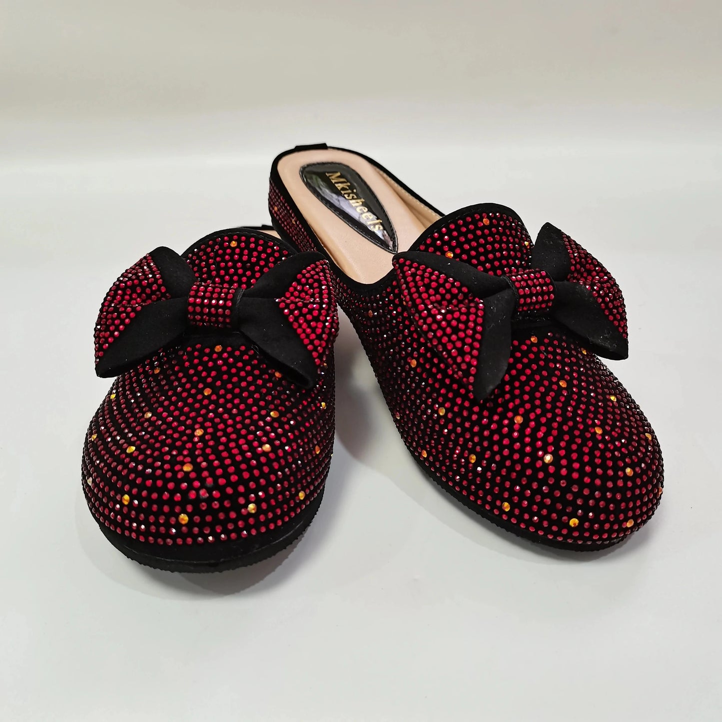 shoes dark red / 37 Latest Women Slipper Elegant Italian Women Sandals Shoes for Parties African Wedding Lower Heels Women Shoes