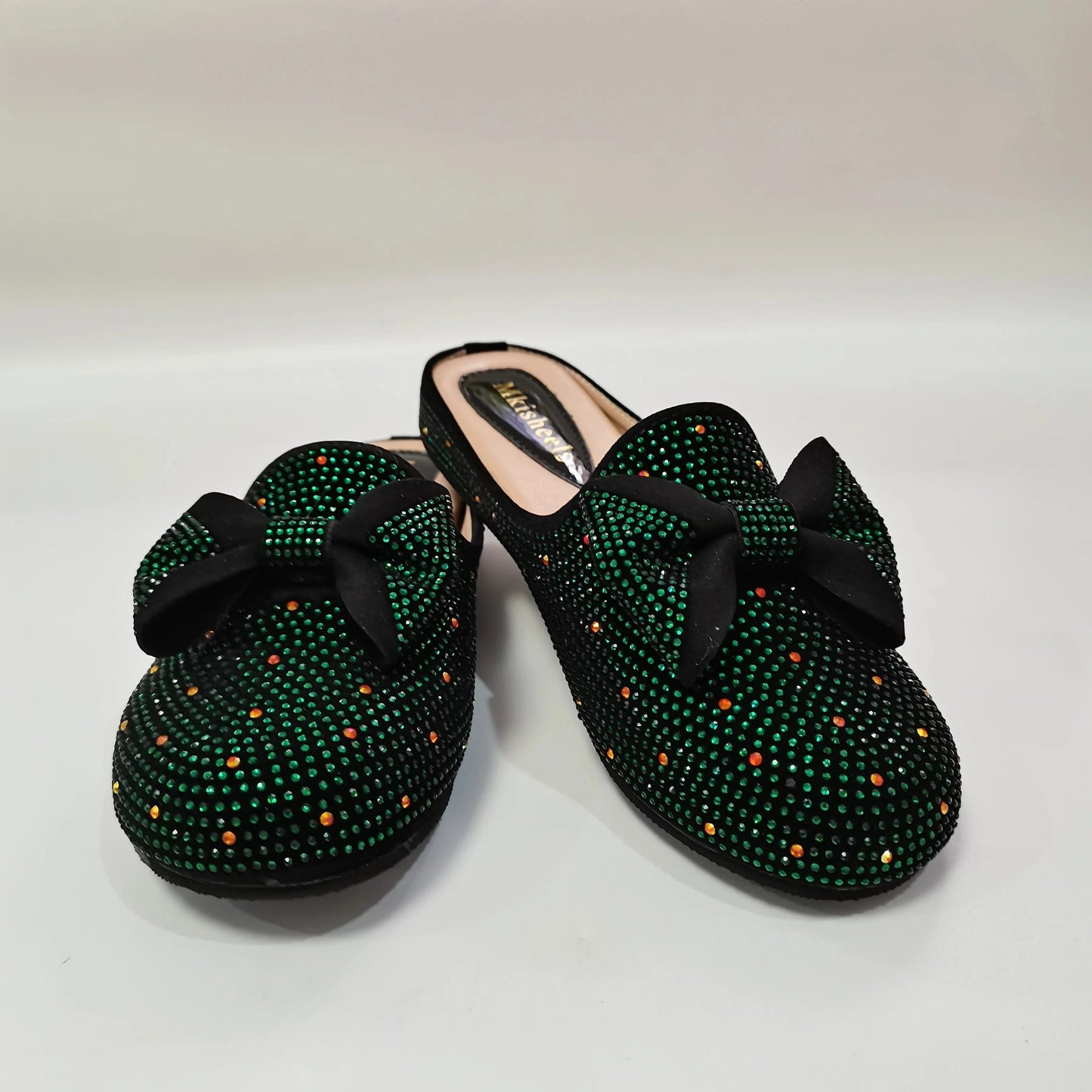 shoes green / 37 Latest Women Slipper Elegant Italian Women Sandals Shoes for Parties African Wedding Lower Heels Women Shoes