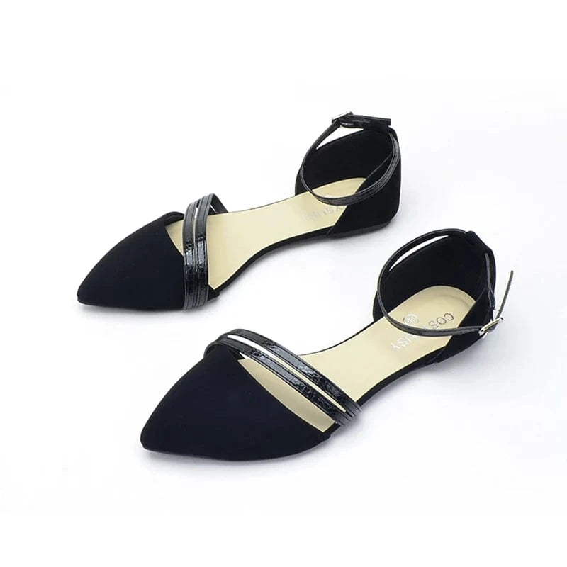 Shoes ladies flat summer pointed toe women's sandals shoes Pu Sandal flat sandals for women